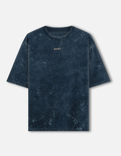 रेयरस्टेट एम्ब्रॉयडरी | Unisex Acid Washed Oversized Tee