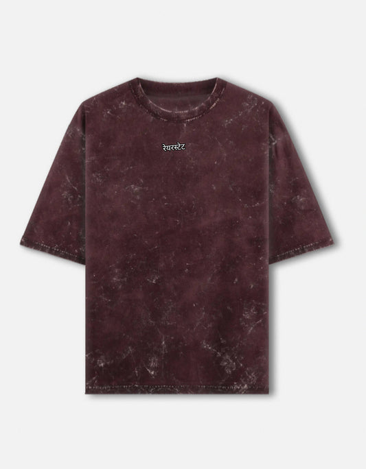 रेयरस्टेट एम्ब्रॉयडरी | Unisex Acid Washed Oversized Tee