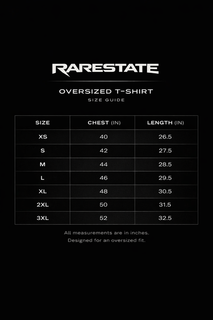 रेयरस्टेट एम्ब्रॉयडरी | Unisex Tie Dye Oversized T-Shirt