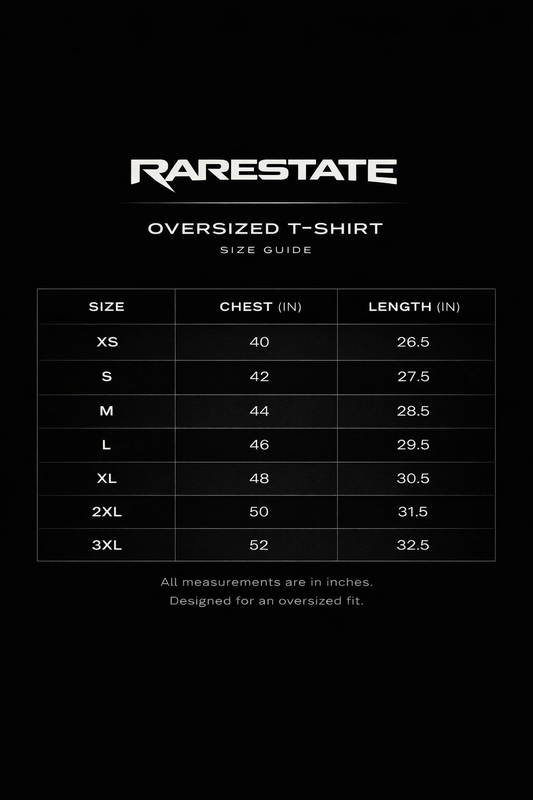 रेयरस्टेट एम्ब्रॉयडरी | Unisex Tie Dye Oversized T-Shirt